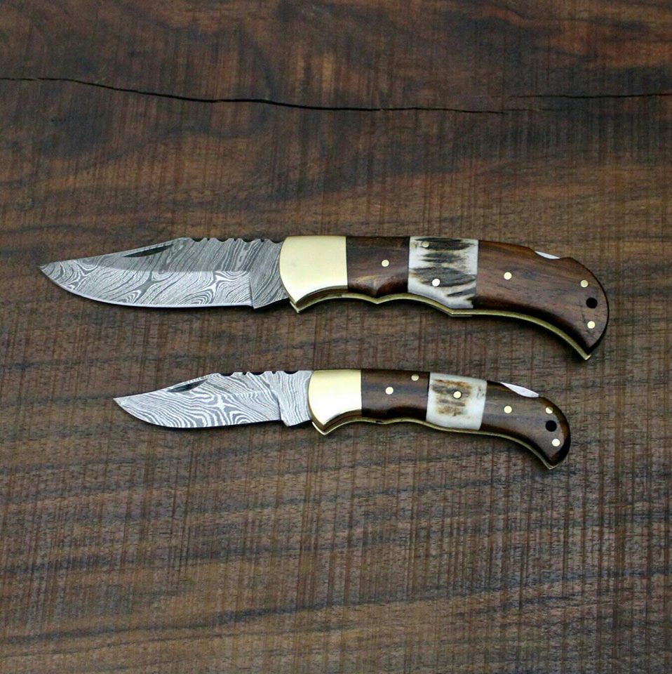 Premium Handmade Damascus Steel Folding Knives - Korvel