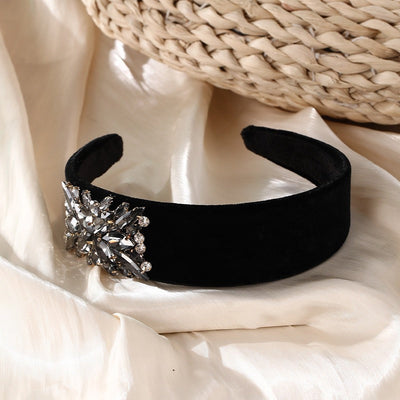 Elegant Rhinestone Wide Edge Hair Hoop