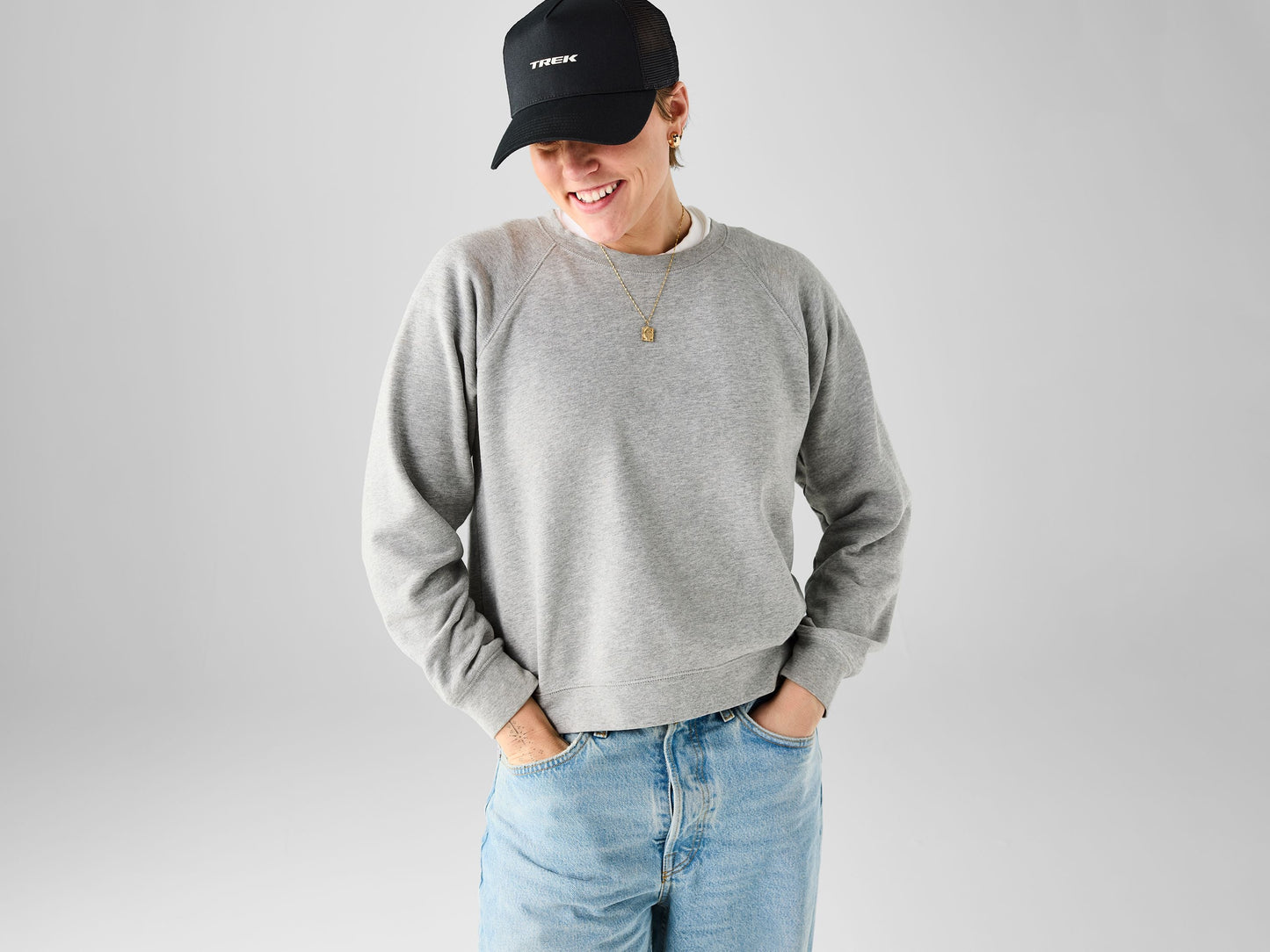 Gorra de béisbol ajustable con logo Trek - Negro/Blanco