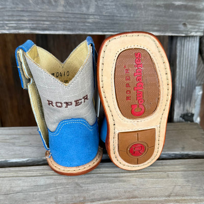 Toddler Blue Suede Bull Rider Boots | Roper - Korvel