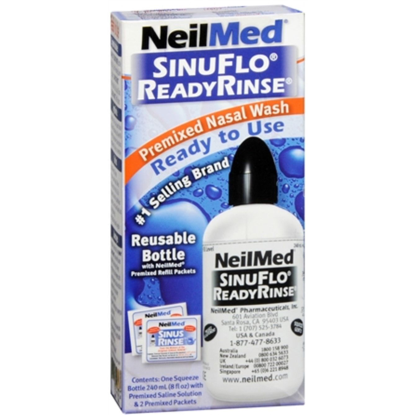 Kit de lavage nasal NeilMed Sinuflo prêt à rincer