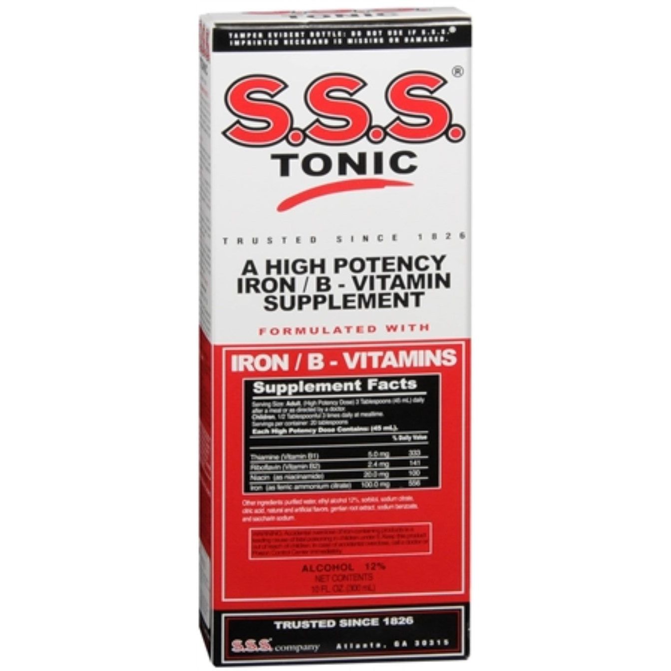 Suplemento de Hierro y Vitaminas B de Alta Potencia SSS Tonic 10 Oz