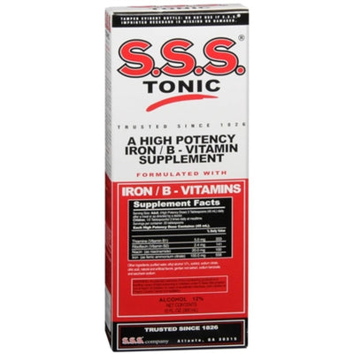 Supplément de fer et de vitamines B haute puissance SSS Tonic 10 oz