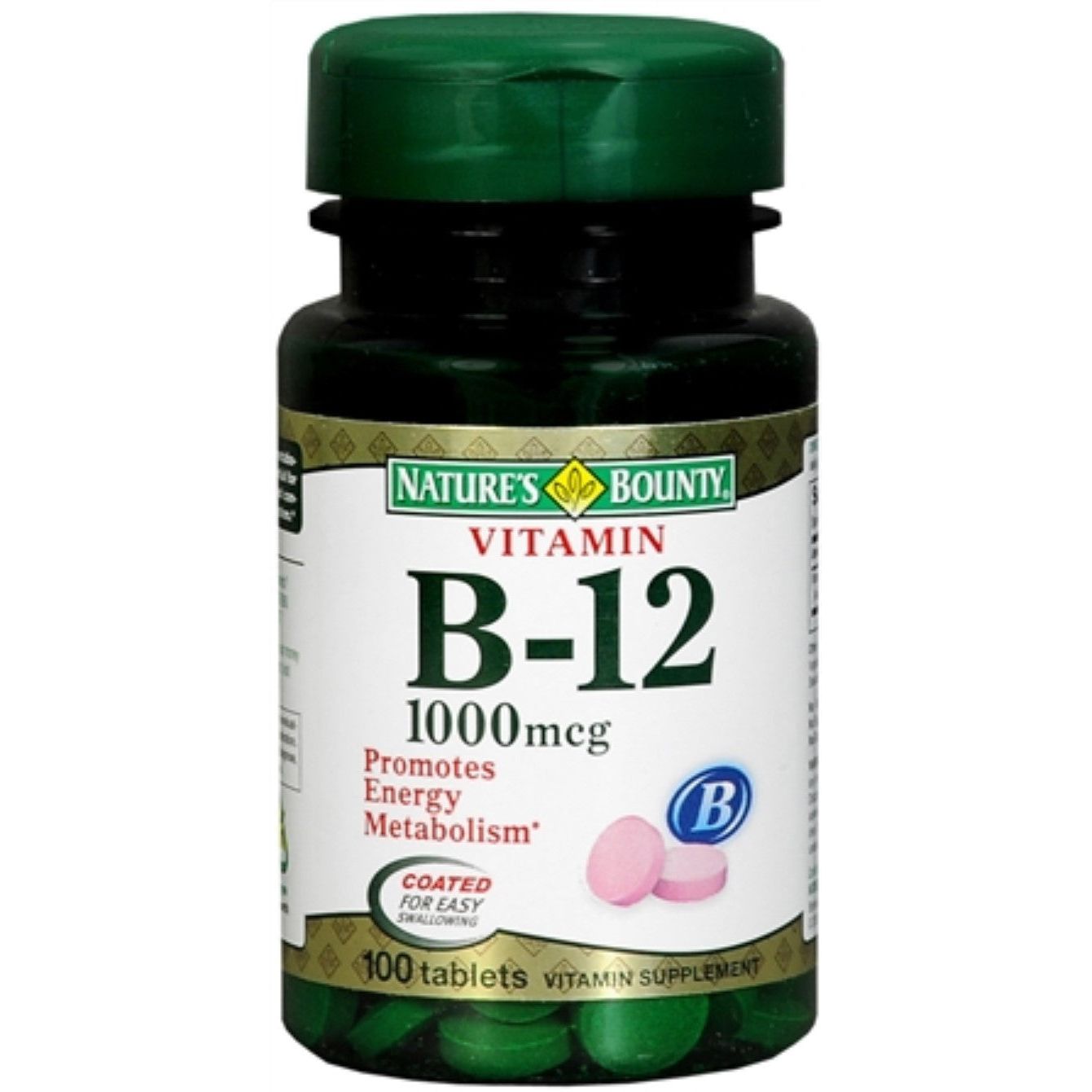 Comprimés de vitamine B12 de Nature's Bounty, 1000 mcg - Convient aux végétariens