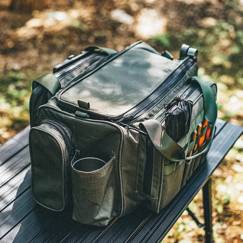 Outdoor camping picnic bag outdoor tableware storage tactical compartment sundries portable shoulder bag - Korvel