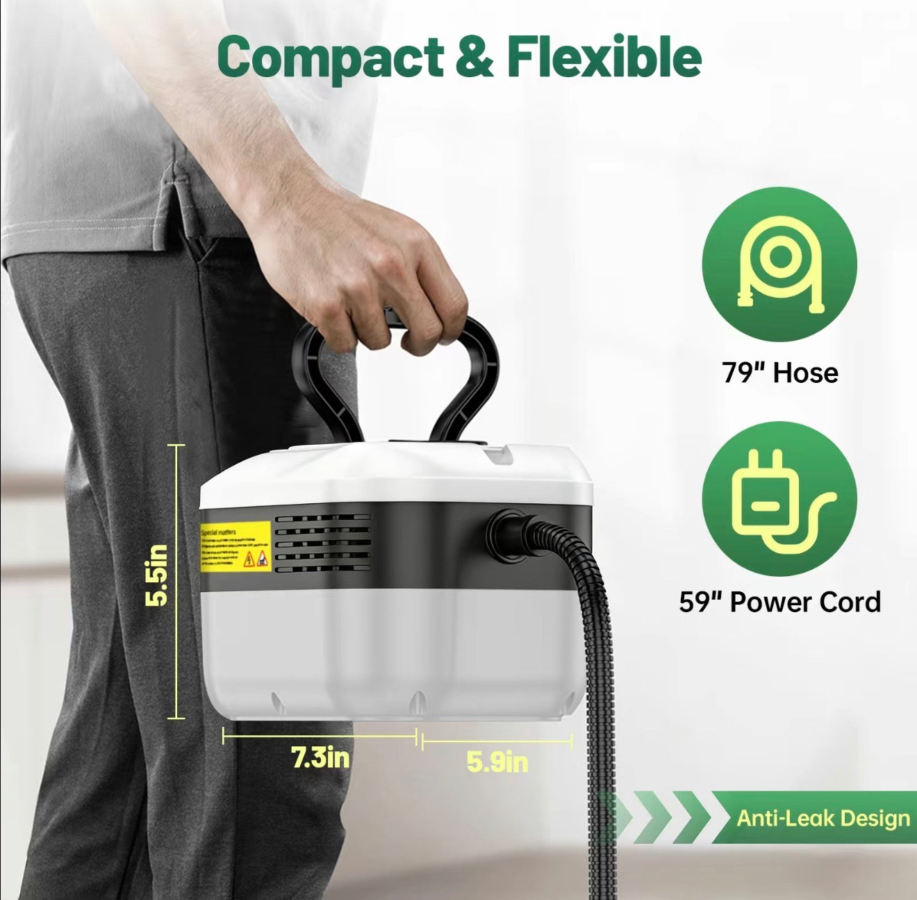 TurboSteam Portable Cleaner - Handheld Steam Cleaning Solution