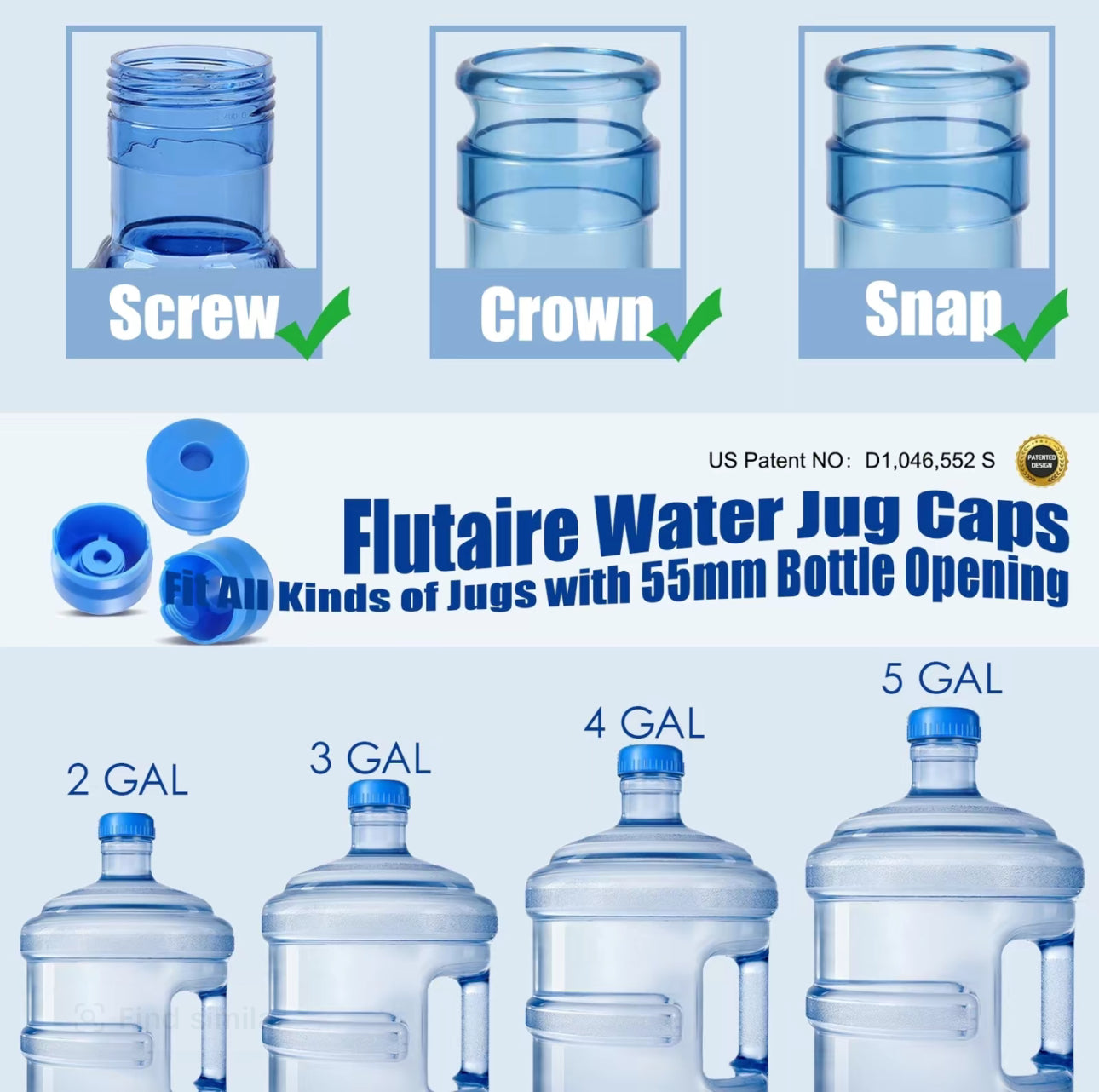 Capuchon Gallon SipSeal - Couvercles en silicone réutilisables pour jugs d'eau