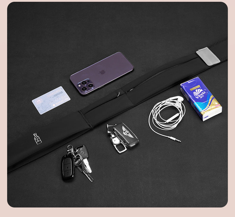 Sports waist bag for men and women, running phone bag, fitness waterproof multifunctional outdoor sweat proof invisible waist belt, close fitting - Korvel