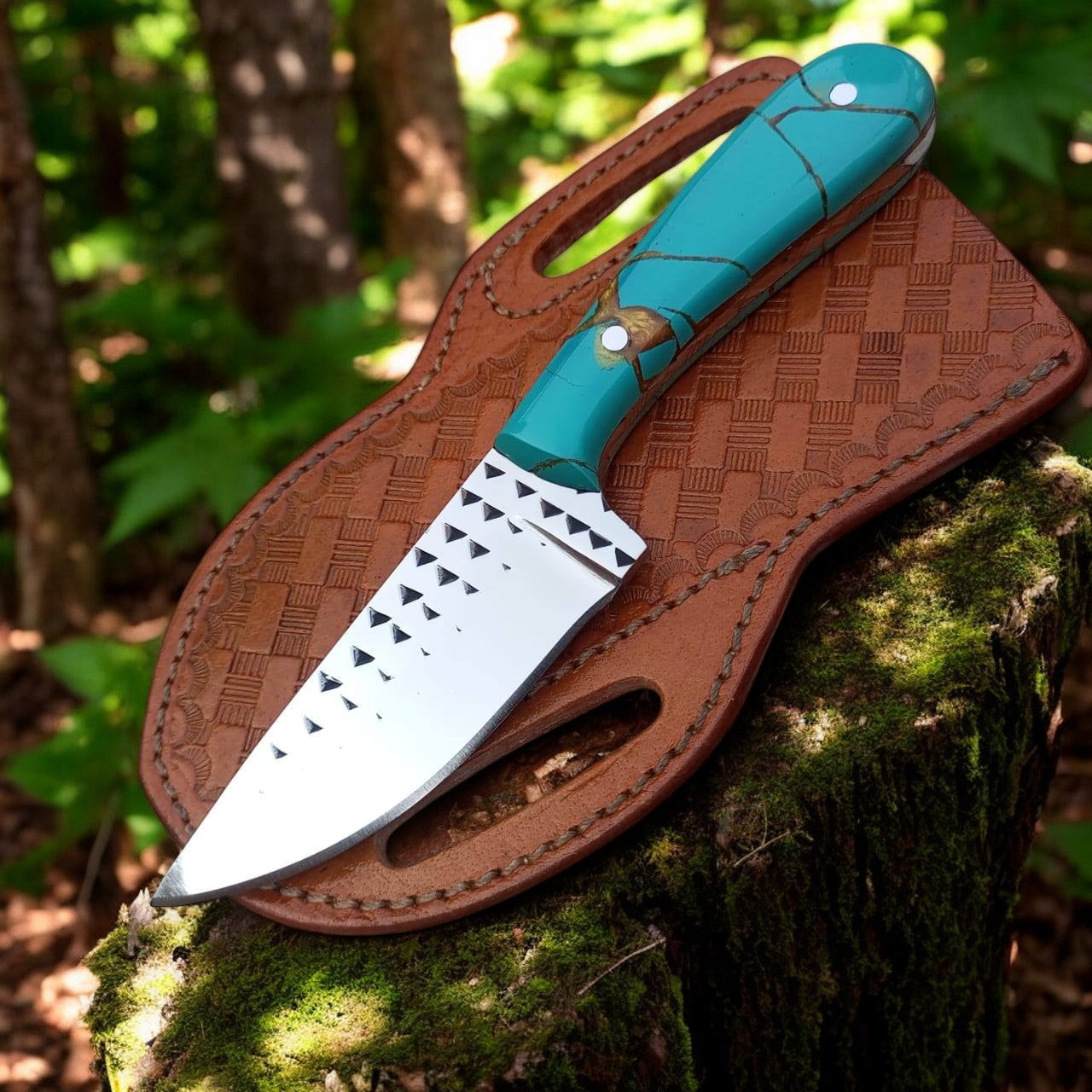Rugged Ranch Cowboy Knife – 8" Full Tang Tool Steel Blade with Unique Epoxy Handle - Korvel