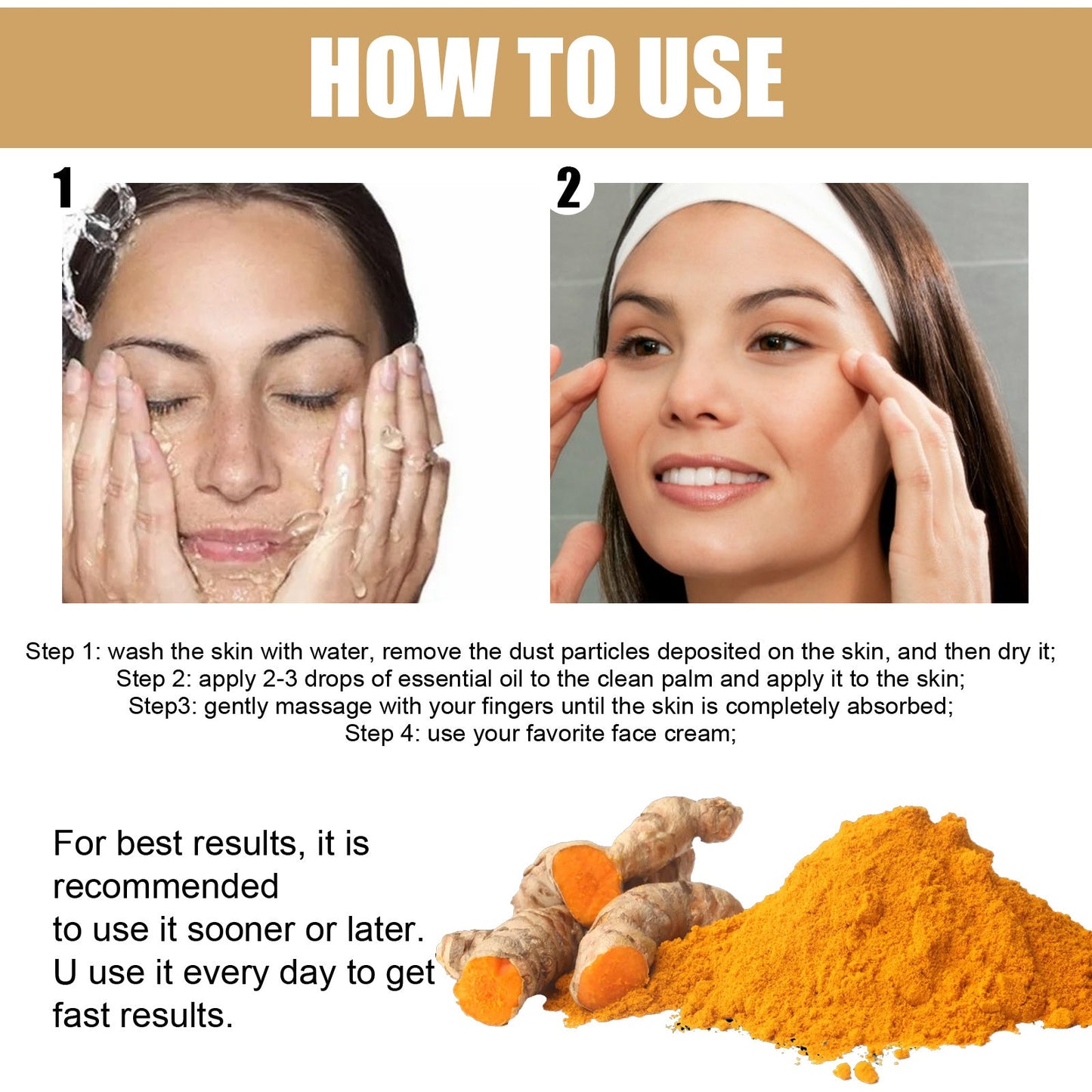 Turmeric Correction Essence Facial Care Hydrating Moisturizing Gentle Moisturizing Skin Care Essence - Korvel