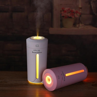 Color Cup USB Air Humidifier - Mini Aroma Diffuser with LED Lights