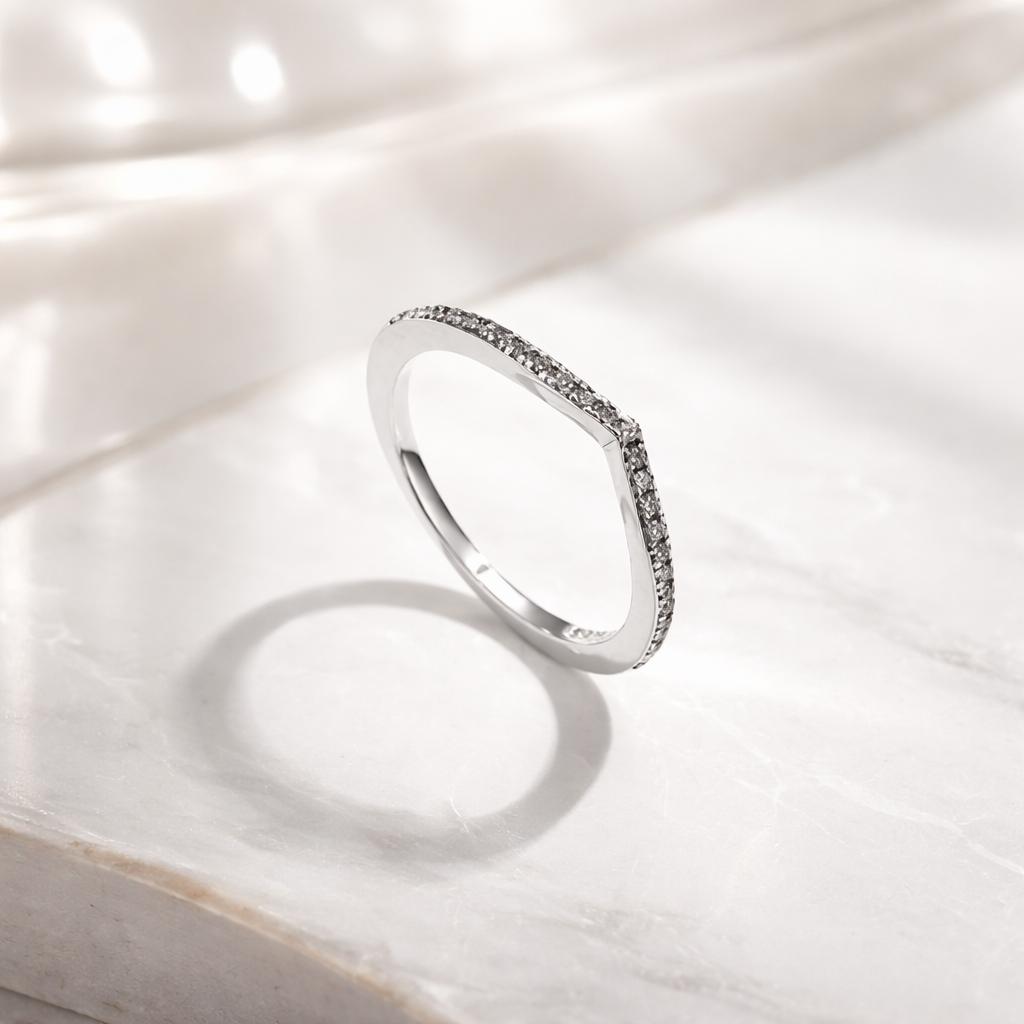 Elegant 925 Sterling Silver Engagement Ring for Women - Size 6.0