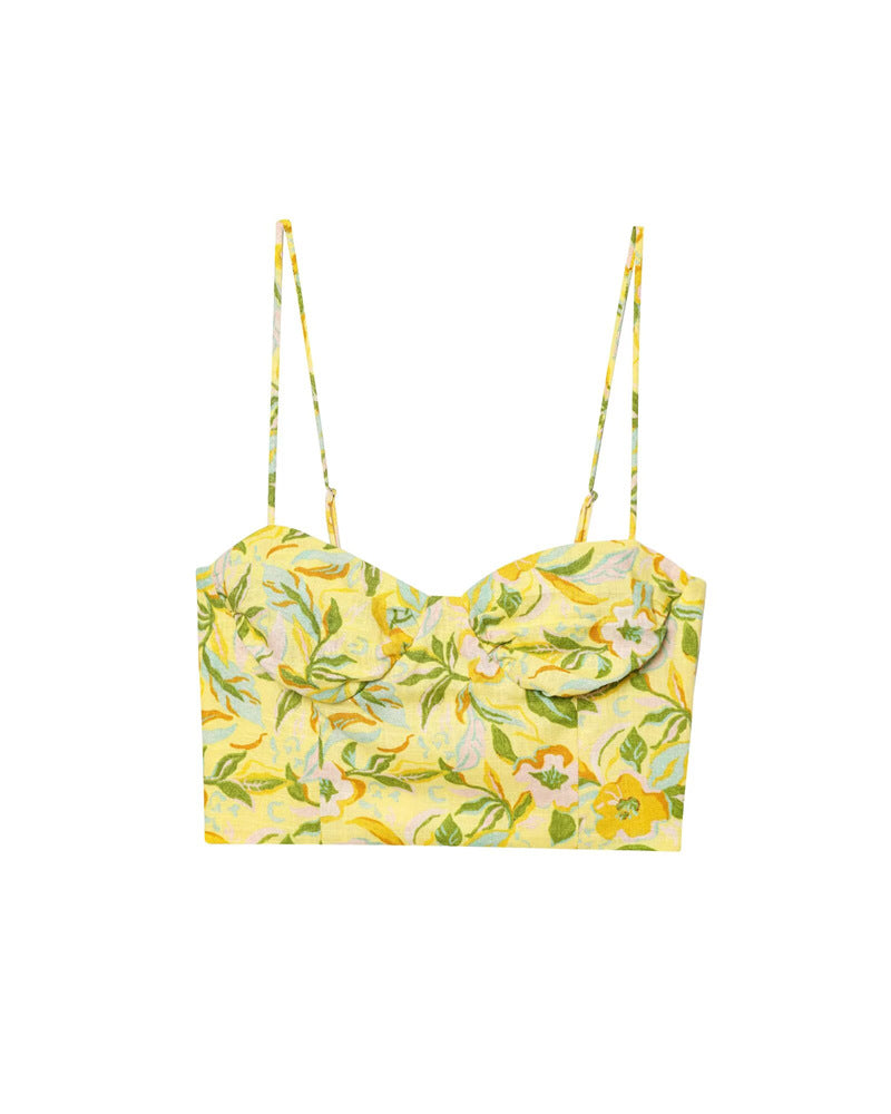 Style Strapless Top with Printed Skirt Set - Korvel