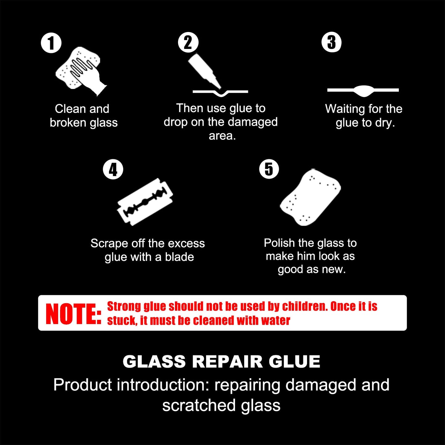 Automotive Glass Repair Adhesive, Windshield Crack Repair Adhesive Repair Adhesive Glass Repair Adhesive - Korvel