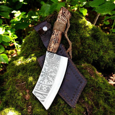Norse Raider Custom Handmade Cleaver Knife – Ultimate Butcher's Tool - Korvel