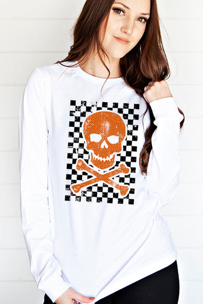 Checkered Skull 4876 Longsleeve T-Shirt