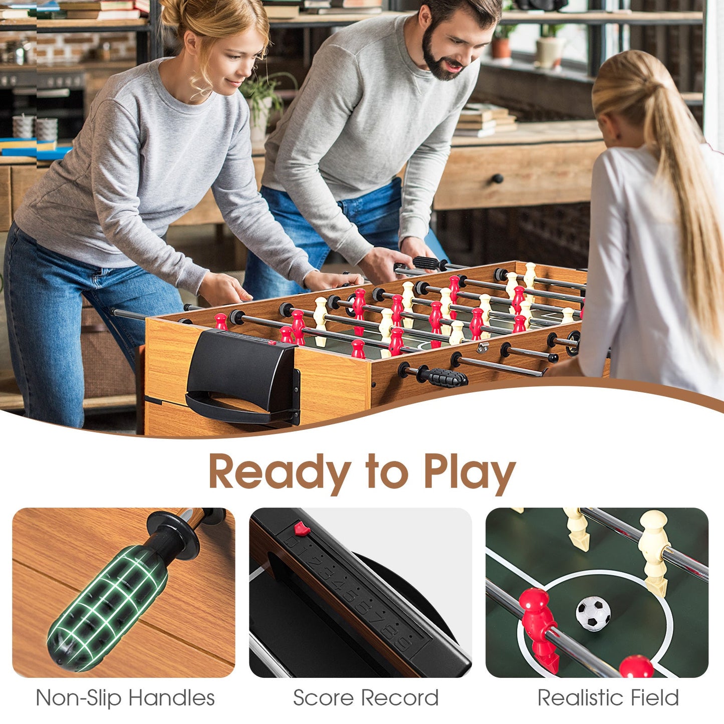 Mesa de Juego Multi Combo 3 en 1 de 48 Pulgadas para Salas de Juego