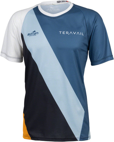 Jersey MTB Teravail Waypoint para Hombre - Blanco Azul Claro Azul Oscuro Dorado Pequeño