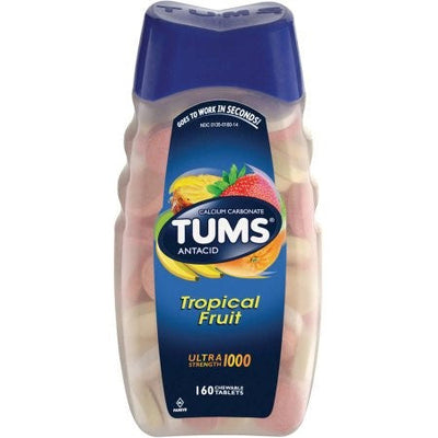 Tums Ultra Tropical Fruit Tablets - Antacid & Calcium Supplement