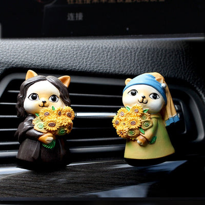 Cat Girl Aromatherapy Clip Decoration Resin Car Air Conditioning Air Outlet Aromatherapy - Korvel