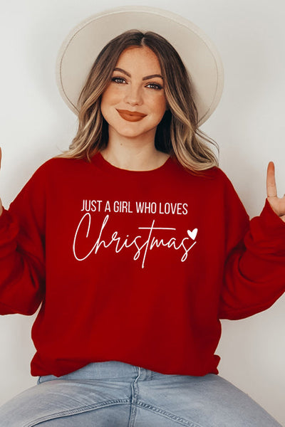 Girl Who Loves Christmas Sweatshirt