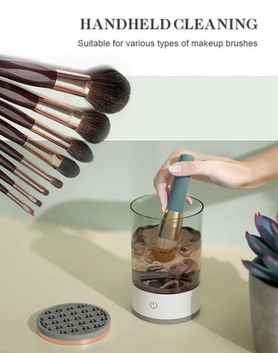 3-in-1 Automatic Portable Makeup Brush Cleaner
