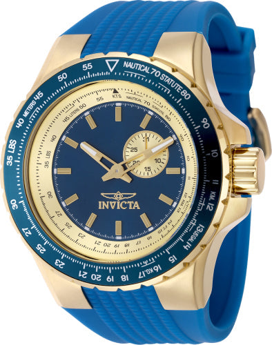 Montre Aviateur pour Homme Invicta - Cadran Bleu et Bracelet en Silicone