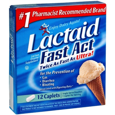 Lactaid Fast Act Lactose Intolerance Relief Caplets - 12 Travel Packs