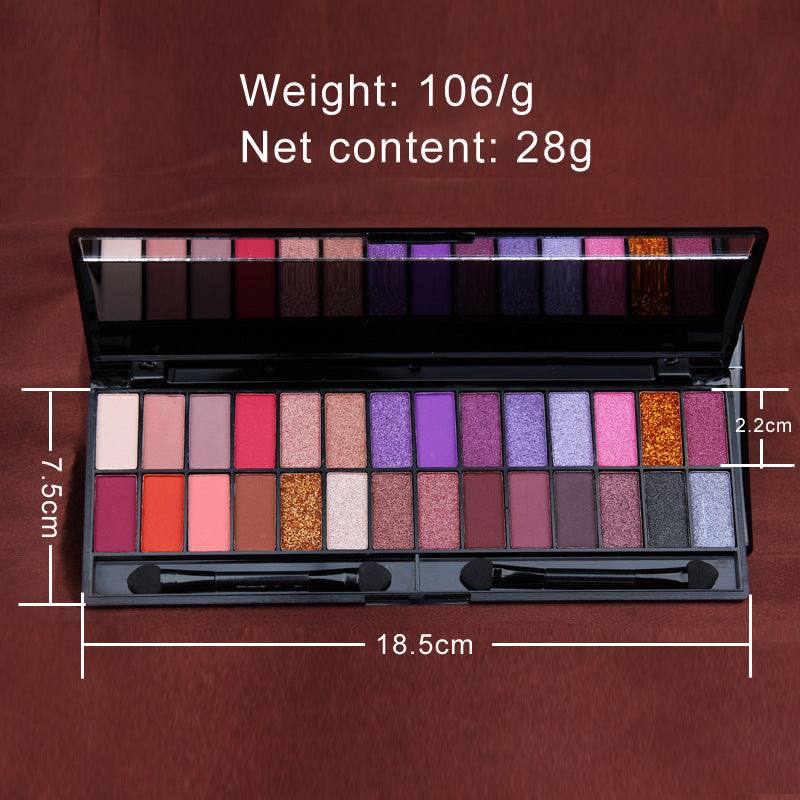 CmaaDU 28 Color Eyeshadow Palette Beginners Makeup Matte Pearlescent - Korvel