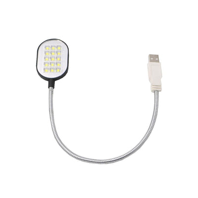 Ultra Bright 15 LED Flexible 35.2cm Mini Computer USB Work Light Lamp Flashlight For PC Laptop Convenient for Reading - Korvel