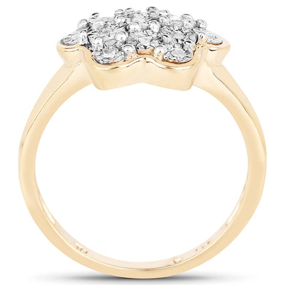 14K Yellow Gold Plated Diamond Cocktail Ring