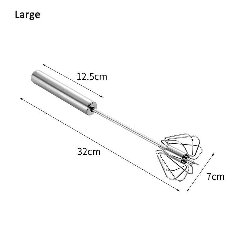 Stainless Steel Egg Beater Semi-Automatic Hand Press Rotary Household Kitchen Manual Egg - Korvel