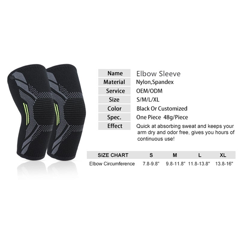1 PCS Elbow Brace Compression Support Elbow Sleeve Pad for Tendonitis Tennis Basketball Volleyball Elbow Protector Reduce Pain - Korvel