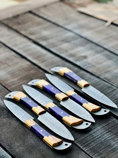Premium Japanese Chef Knife Set – 13" Handcrafted Stainless Steel Knife with Olivewood Handle & Leather Sheath - Korvel