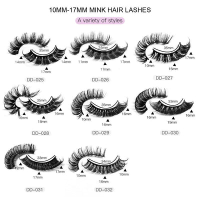 New DD Russian Large Roll Grafting Free False Eyelashes 10 Pairs Of Multi-Layer Thick Cross Mink Like Eyelashes - Korvel