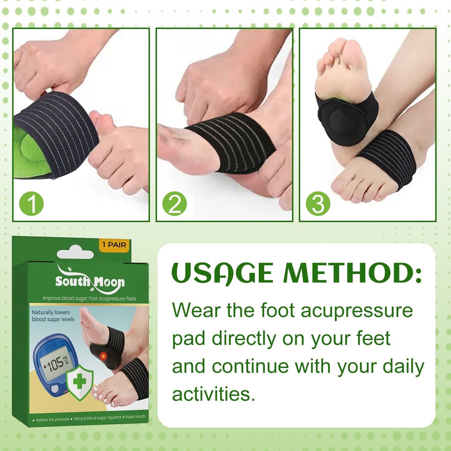 Foot Acupressure Pads, Relieve Heel Soreness Foot Massage Treatment Physical Discomfort Acupressure Pad - Korvel