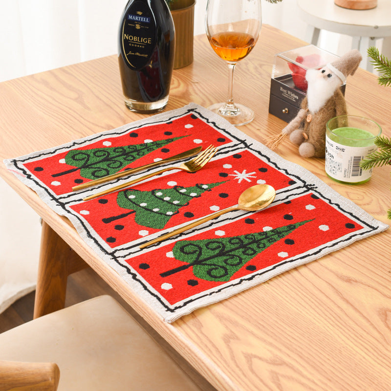 Christmas New Decorative Products Knitted Fabric Meal Mat Creative Knitted Meal Mat Tablecloth Elderly Tree Meal Mat - Korvel