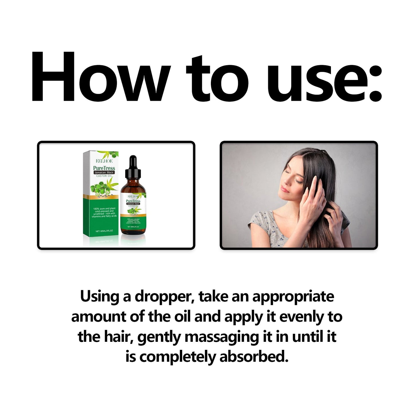 Jamaican Black Castor Oil, Moisturize Scalp And Prevent Dry Hair Thick And Solid Hair Beautiful And Shiny Easy To Absorb Essential Oils - Korvel