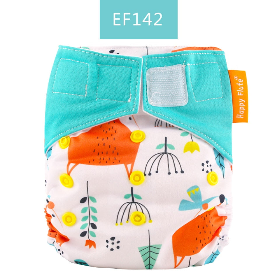 Happy Flute 1 pcs heavy wetter night AIO AI2 baby cloth diaper nappy one size fit all - Korvel