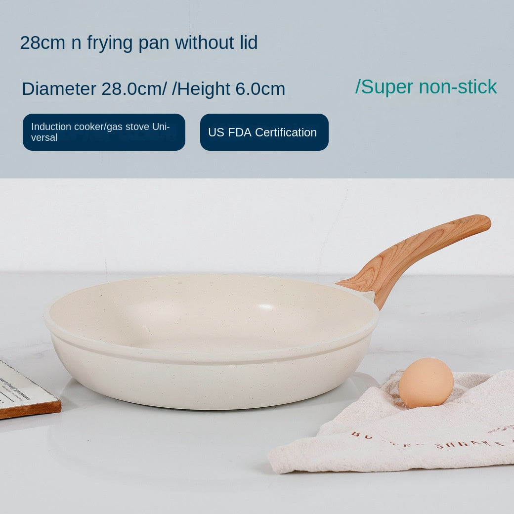 Medical stone non-stick pot soup pot stew pot frying pan wok milk pot frying pan steaming marble granite pot set - Korvel