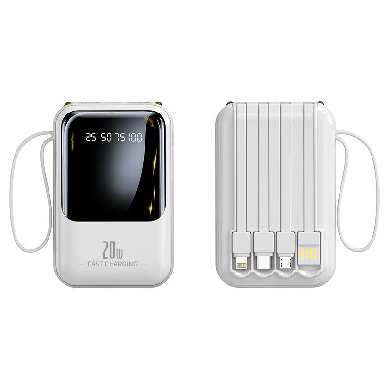 Mini self-contained line 20000 mAh large capacity fast charging power bank portable power bank - Korvel