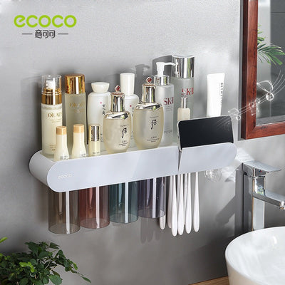 Toothbrush holder wall mounted home mouthwash cup electric non perforated dental tools, dental cylinder set holder - Korvel