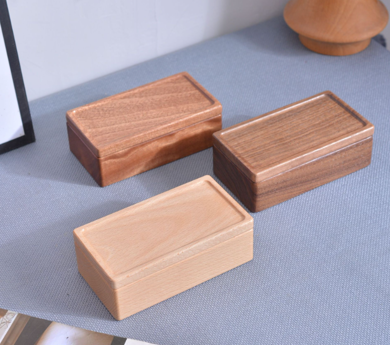 Simple multi grid solid wood jewelry box earrings necklaces rings jewelry storage box wooden jewelry box - Korvel