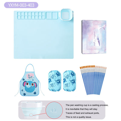 Silicone painting pad, simple solid color art painting pad, children's graffiti pad, washable watercolor color matching silicone - Korvel