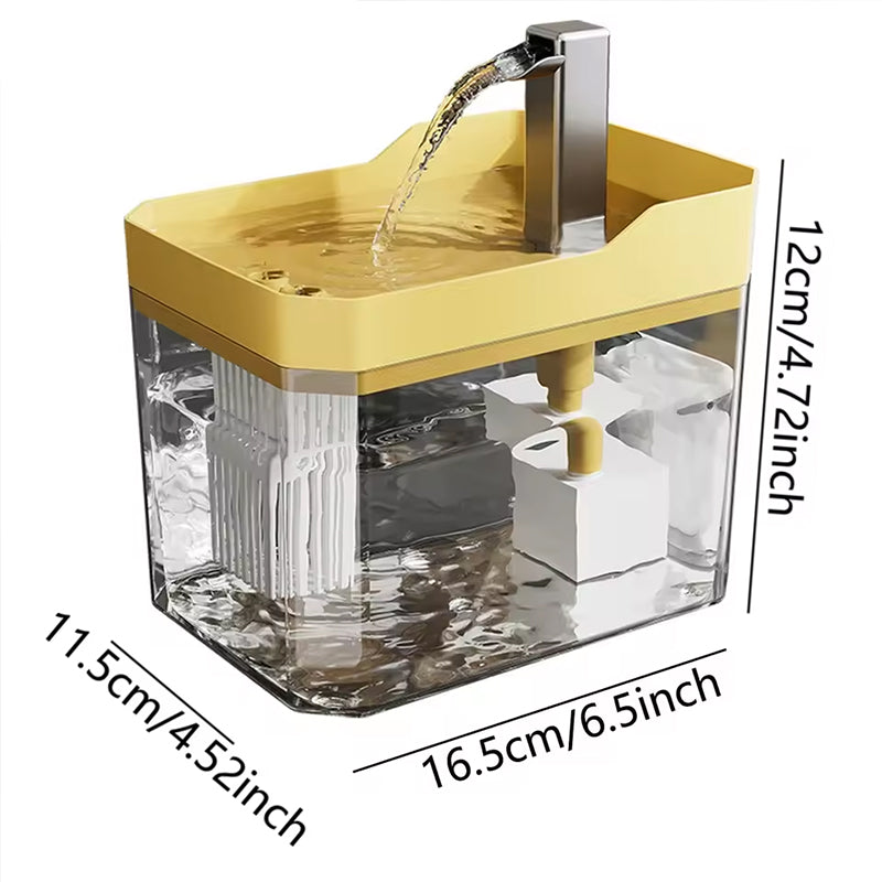 Automatic cat water fountain with filter, USB-powered, anti-dry & circular filtration. - Korvel