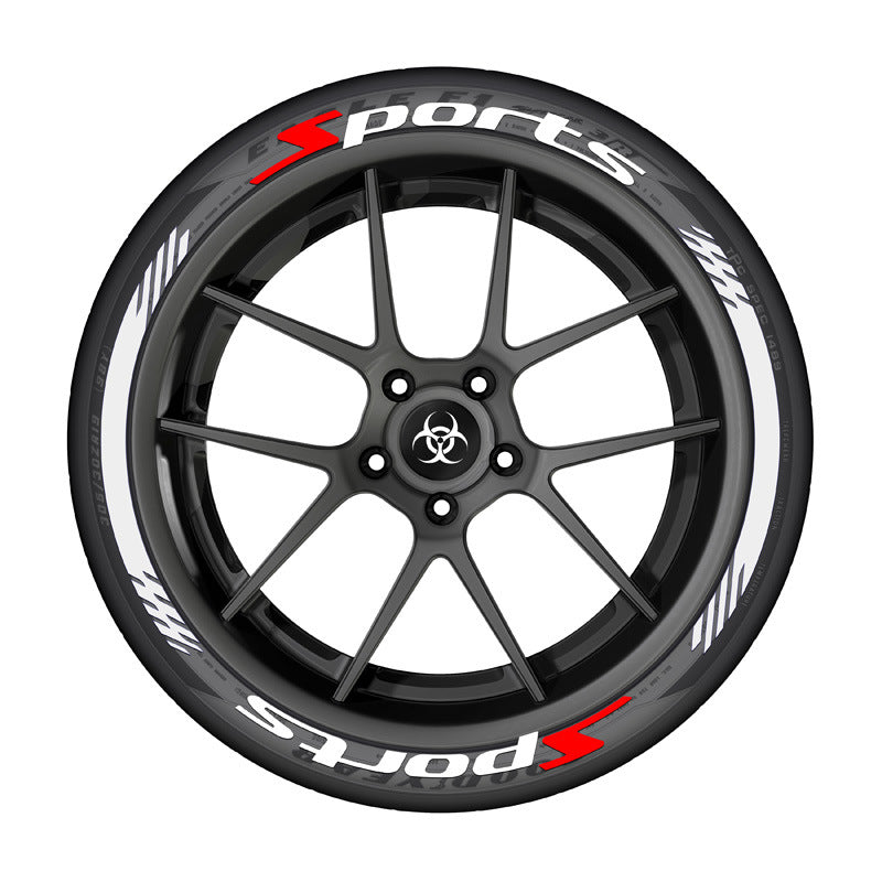 SPORTS series car tire letter sticker DIY sticker personalized modification sticker 3D three-dimensional all-in-ode tire sticker - Korvel