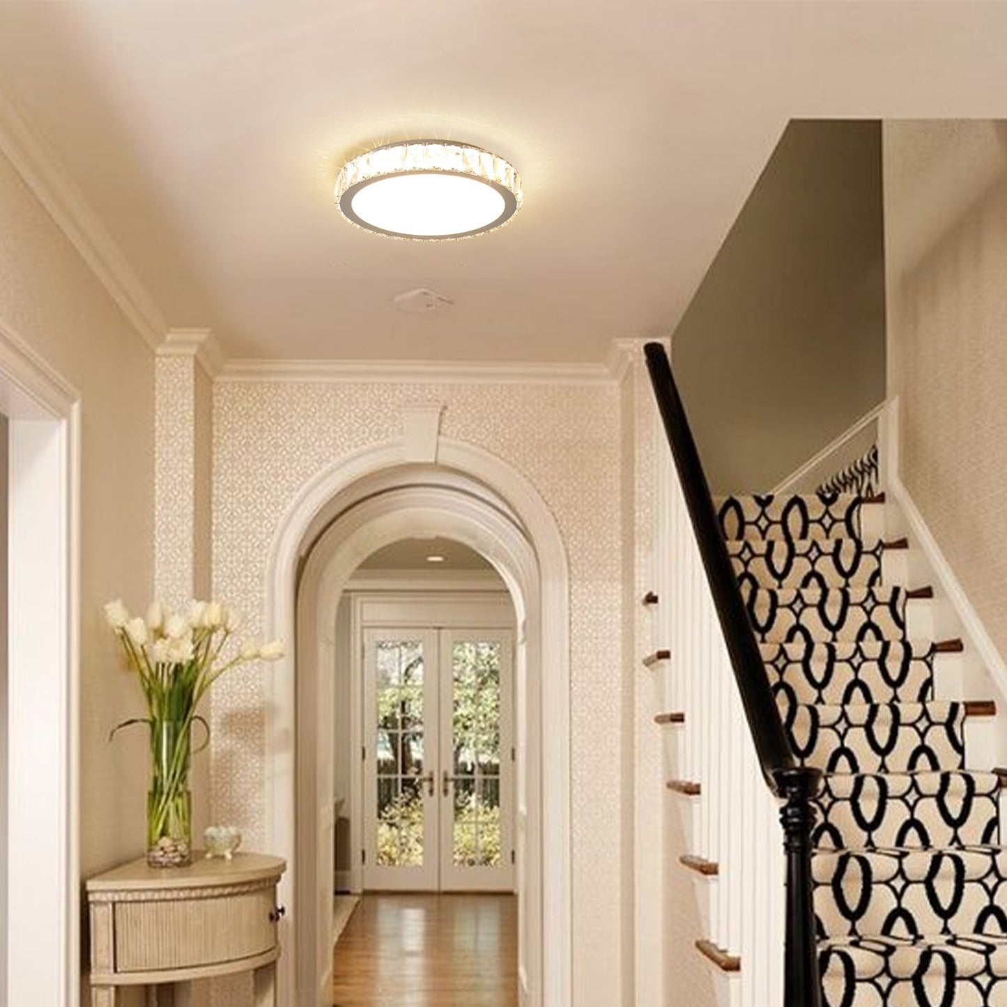Elegant Embedded Crystal Chandelier