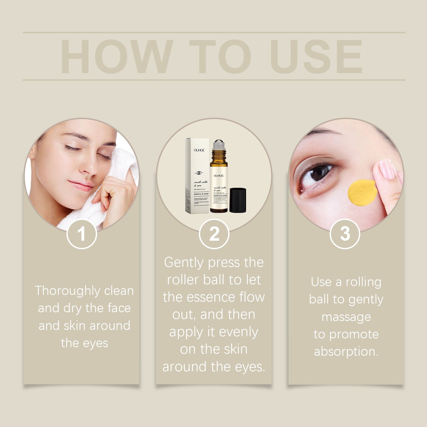 Firming Eye Ball Essential Oil, Gentle Care Firming Eye Skin Moisturizing And Hydrating Eye Care - Korvel