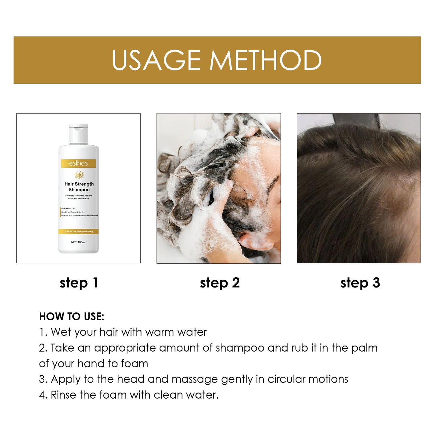 Tight Hair Shampoo Hair Cleansing Massage Scalp To Prevent Loose Tight Hair Roots Strong And Solid Hair Shampoo - Korvel