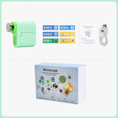 Handheld portable screen with camera microscope for children's science, high school students' toys can see bacteria 1000 times - Korvel